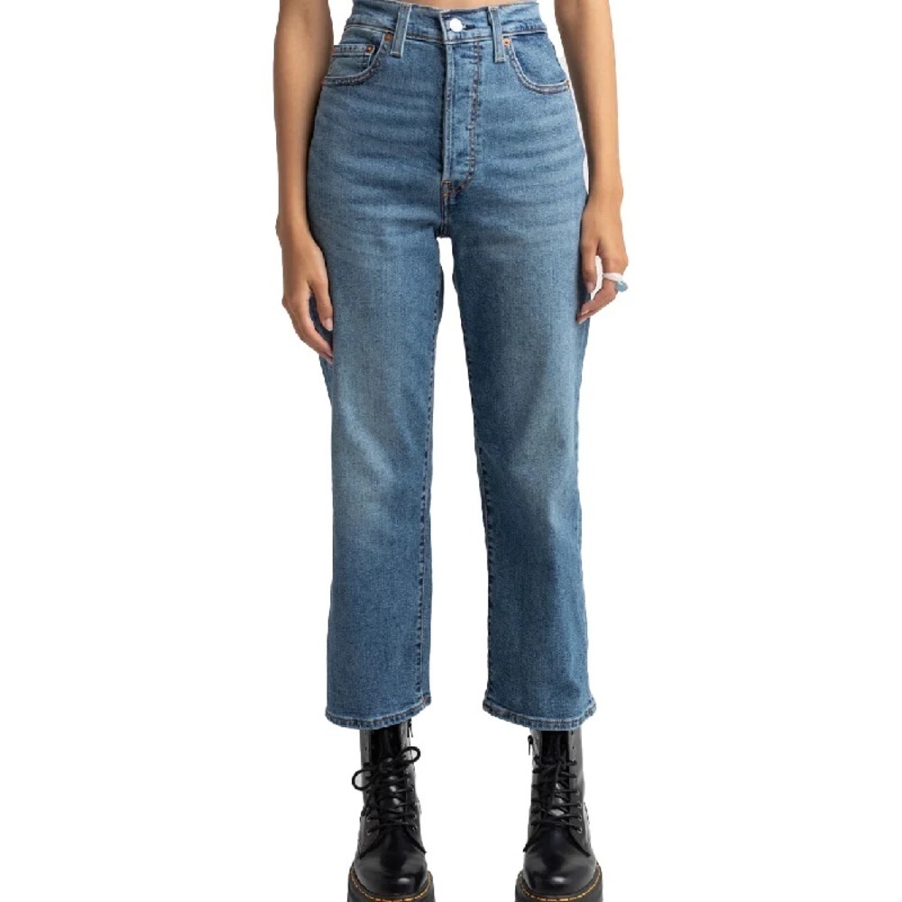 Levi’s Blue Ribcage Straight Ankle Jeans Size 24